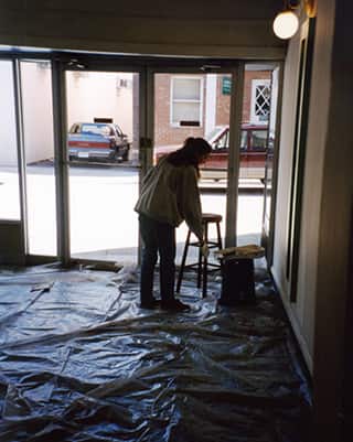 cleaning lobby