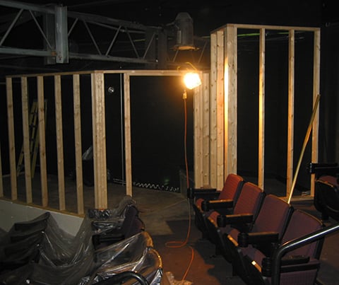 inside theatre renovation
