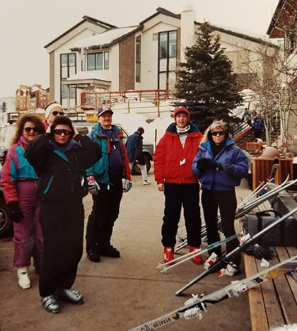 friends at ski resort