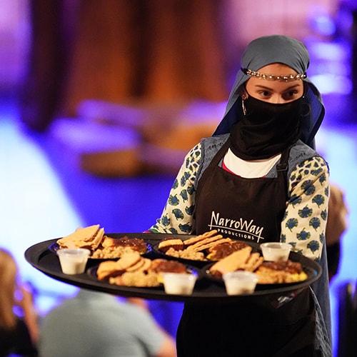 girl serving